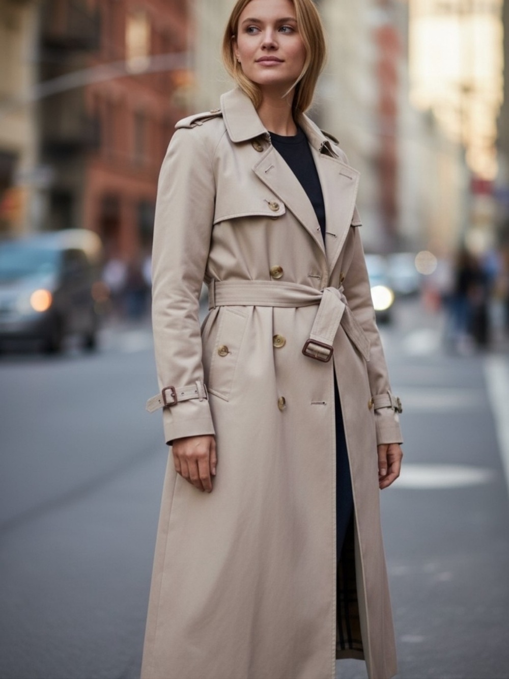 VTG Burberry Trench Coat Sz 48R Long Old Money 80s/90s Classic Double Breasted - Picture 2 of 16